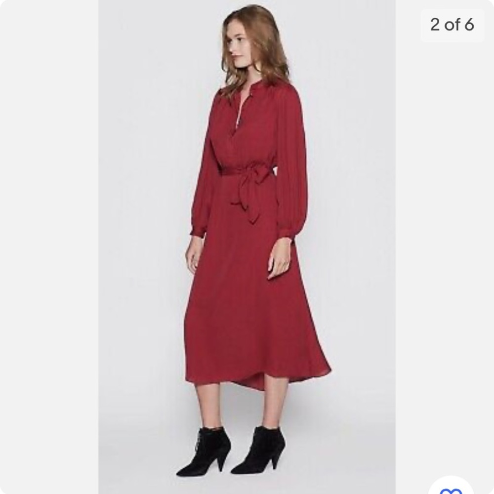 Equipment Francois Maxi Silk Dress Pinot Noir Small (fits loose like medium).